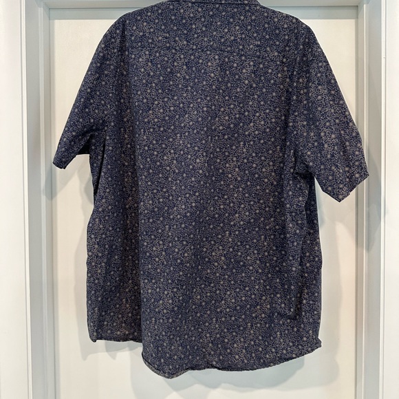 Tasso Elba XXL casual short sleeve button down shirt. Navy and gold. Like new - Picture 5 of 5